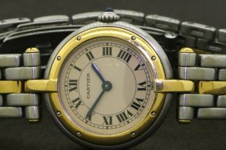 Cartier Panthere elegant high fashion SS/18K gold quartz ladies watch 2