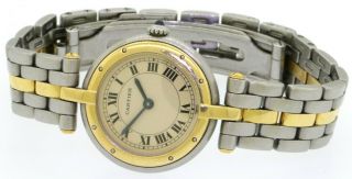 Cartier Panthere elegant high fashion SS/18K gold quartz ladies watch 3
