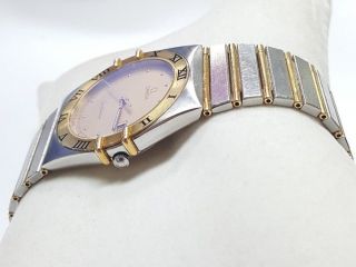Vintage Omega Ω Men ' s Constellation Stainless Steel 18k Gold Quartz Watch w/Box 3