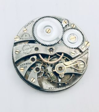 Antique Illinois 16s 706 Pocket Watch Movement 17j Open Face Parts Repair M530