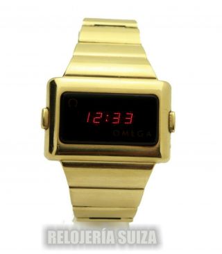 Omega Tc2 Rare Vintage Digital Led Watch 14k Gold Filled Perfectly