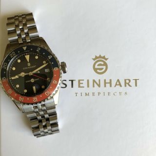 Steinhart Ocean 39 Vintage Gmt Premium Pepsi Ceramic Watch With Extra Bracelet