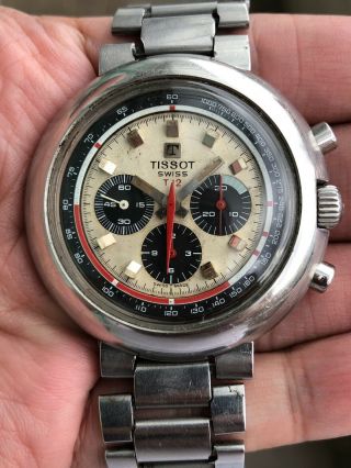 Tissot T12 Vintage Cal.  873 Lemania Chronograph Steel Mens Watch
