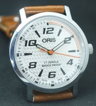 Luxury ORIS White Racer Dial 17 Jewels 