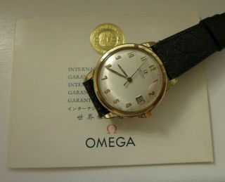 Vintage Mans 1968 Solid 9ct Gold Omega Automatic Date Wristwatch Seamaster Type