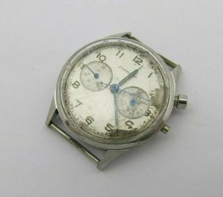 Excelsior Park 1940s - 1950s Vintage Steel Mens 2 Register Chronograph Wristwatch