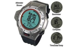La Crosse Altimeter Barometer Thermometer Chronograph Watch Silver