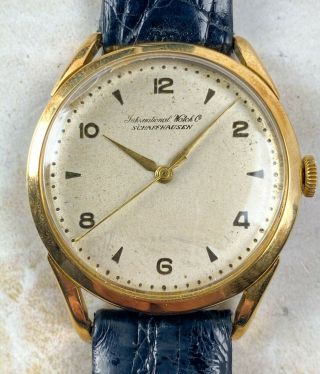 Vintage Iwc Calatrava Wristwatch Cal.  89 36mm 18kt Yellow Gold Nr