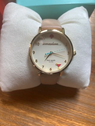 Kate Spade Metro Cream Enamel Dial Beige Leather Strap.  And Playful