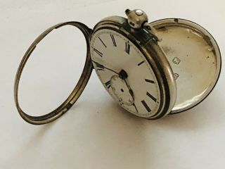 Georgian 1933 London Hallmark Silver James Oliver Pocket Watch - Spares Repair 2