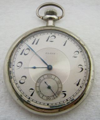 Antique 12s Elgin Grade 303 7j Silverode Pocket Watch
