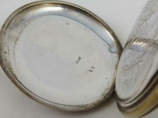 Antique Niello Silver Open Face Pocket Watch Case Horse & Jockey - Spares/Repair 6