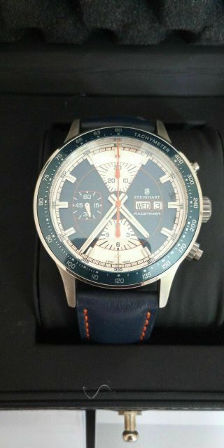 Steinhart Racetimer Chronograph Swiss Valjoux 7750 Automatic Blue
