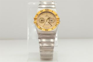 Rare $4000 18k Yellow Gold Ss Mens Chronograph Constellation Dress Watch Minty
