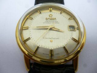 Vintage Omega Constellation Pie Pan Dial Hidden Crown Watch