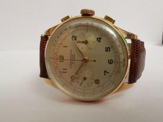 Rare Vintage Chronographe Suisse Oversize 18k Solid Gold Watch