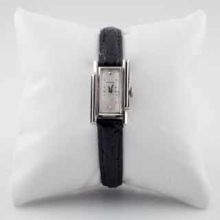 14k White Gold Women ' s Vintage Le Coultre Art Deco Hand - Winding Watch 2