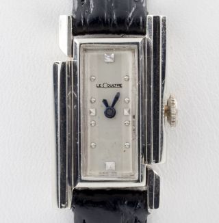 14k White Gold Women ' s Vintage Le Coultre Art Deco Hand - Winding Watch 4