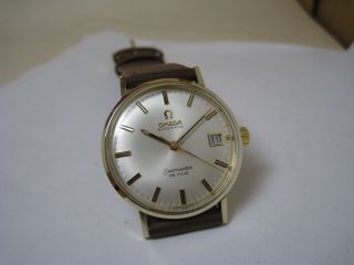 Omega Seamaster De Ville Automatic Date 14 K Solid Yellow Gold 1970 Watch