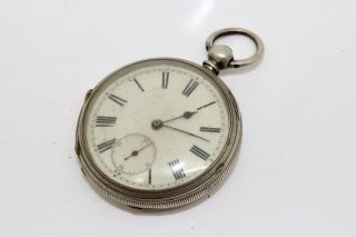 Antique Victorian C1890 Solid Silver Key Wind Pocket Watch A/f 14783