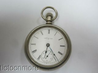 Antique Elgin National Grade 73 7j Open Face 18s Roman Dial Pocket Watch D.  1899