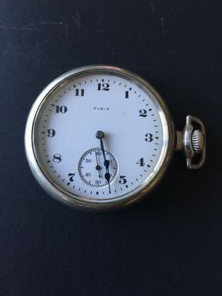1920 Elgin 16s,  15j,  Open Face Antique Pocket Watch Runs