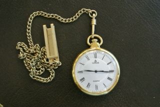 Vintage Lorus Gold Plated Pocket Watch And Chain (pm)