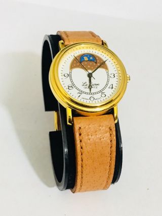 Vintage Le Baron Moon Phase Quartz Wrist Watch Very Elegant (lbj - 80074)