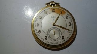 Elgin Pocket Watch 17 Jewels 10k Gold Filled Not Running Parts Or Fix