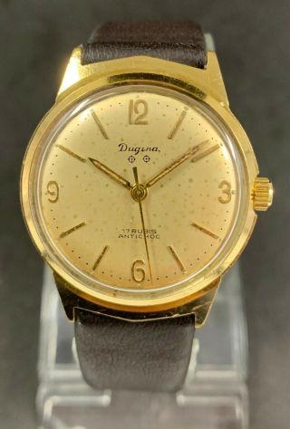 Very Rare Vintage Dugena German 17 Jewels Wrist Watch Cal.  1160 (otero 44)