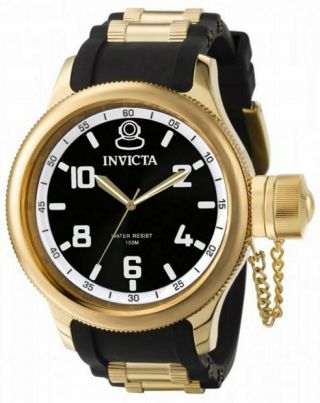 Invicta 1436 Mens 18k Gold Stainless Steel Russian Diver Watch