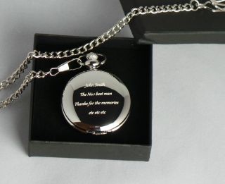 Godparent Gifts Silver Plated Personalised Pocket Watch Gift Box Christening