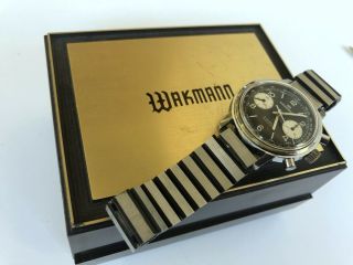 Wakmann 1376 Panda 37mm Gidandet Big Boy Chronograph Valjoux 23/236 Box 3