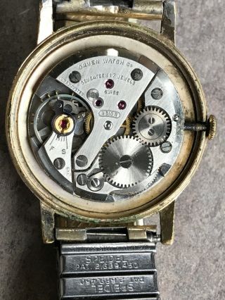 Vintage 1950 ' s Gruen Precision Wrist Watch 17 Jewel With Runs Well Bin A 4