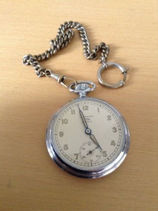 Excellant Junghans Astra Model Pocket Watch - Art Deco Cover - On Chain - F.  W.  O