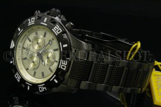 Invicta Specialty/python Chrono Knurled Champagne Dial Gunmetal S.  S Watch