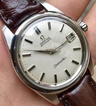 Vintage 1960s Omega Seamaster Ss Linen Dial Cal.  562 Men’s Watch
