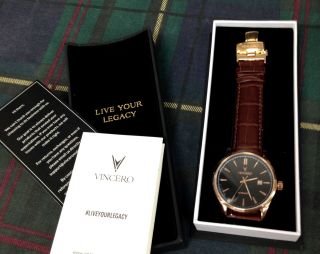 Vincero Automatic Rose Gold Analogue Gents Watch " Live Your Legacy " Boxed Gik