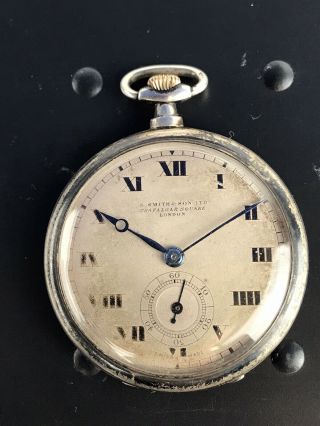 S Smith & Son Ltd Pocket Watch Silver Vintage