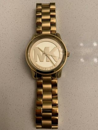 Michael Kors Mk5786 Wrist Watch For Women Runway Gold - Tone Stainless Steel Brace