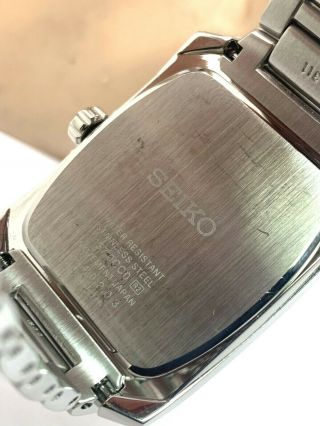 Seiko Solar Black Diamond Dial Silver Tone Stainless Steel Men ' s Watch SNE461 5
