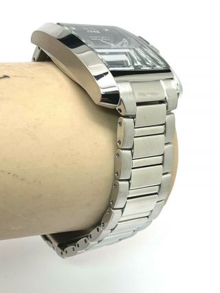 Seiko Solar Black Diamond Dial Silver Tone Stainless Steel Men ' s Watch SNE461 8