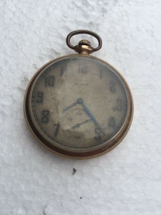 Vintage Elgin Pocket Watch With Train Case