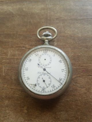 Antique C L Guinand Le Locle Stop Watch.  Parts Repair.  Not Running