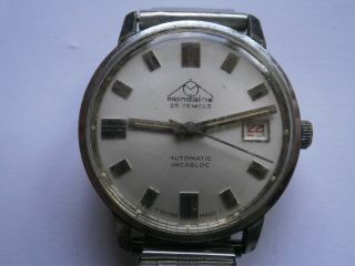 Vintage gents wristwatch MONDAINE automatic watch need service AS 1903 2