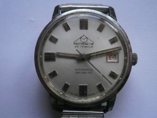 Vintage gents wristwatch MONDAINE automatic watch need service AS 1903 3