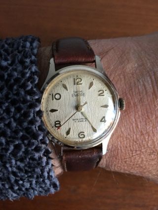 Vintage Smiths Empire 5 Jewel Watch Made In Great Britain Shockproof Wristwatch