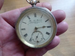 London John.  Myers Ltd Gents Antique Silver Pocket Watch Dates C1885