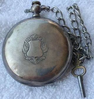 Antique Swiss Fine Silver Key Wind 18s Size Pocket Watch Albert Savallee Geneva