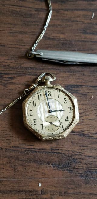 Vintage Elgin 19 Jewels Gold Filled Pocket Watch (no Glass)